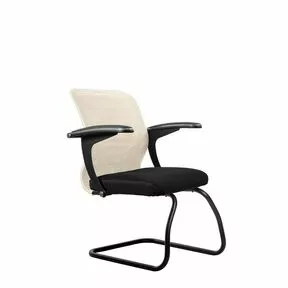 Кресло для посетителей SU-M-4/подл.160/осн.008 (Бежевый/Черный)_общий вид