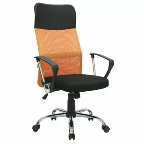 Кресло для персонала RCH 8074 (подголовник - экокожа) оранжевая сетка