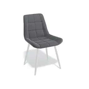 Стул KENNER 154KC белый/ серый велюр_общий вид