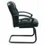 Кресло для посетителей Бюрократ T-9908AXSN-Low-V низкая спинка черный кожа_Вид сбоку