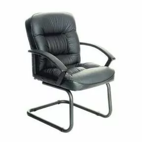 Кресло для посетителей Бюрократ T-9908AXSN-Low-V низкая спинка черный кожа_Общий вид