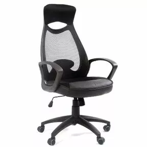 Кресло руководителя Chairman 840 Black комбинированное черное (SW01/PU)