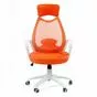 Кресло для руководителя Chairman 840 White - Комбинированное оранжевое