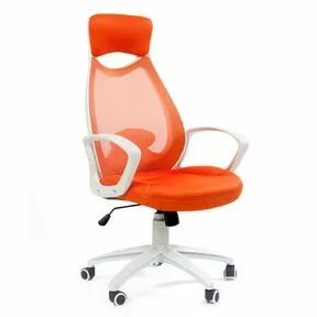 Кресло руководителя Chairman 840 White - Комбинированное оранжевое
