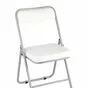 Складной стул Джонни экокожа белый каркас металлик_купить по минимальной розничной цене в нашем интернет-магазине
