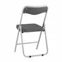 Складной стул Джонни экокожа серый каркас металлик_купить в нашем интернет-магазине по низкой цене